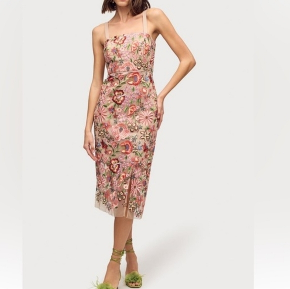 Sam Edelman Floral Embriodered Midi Dress - Picture 2 of 9